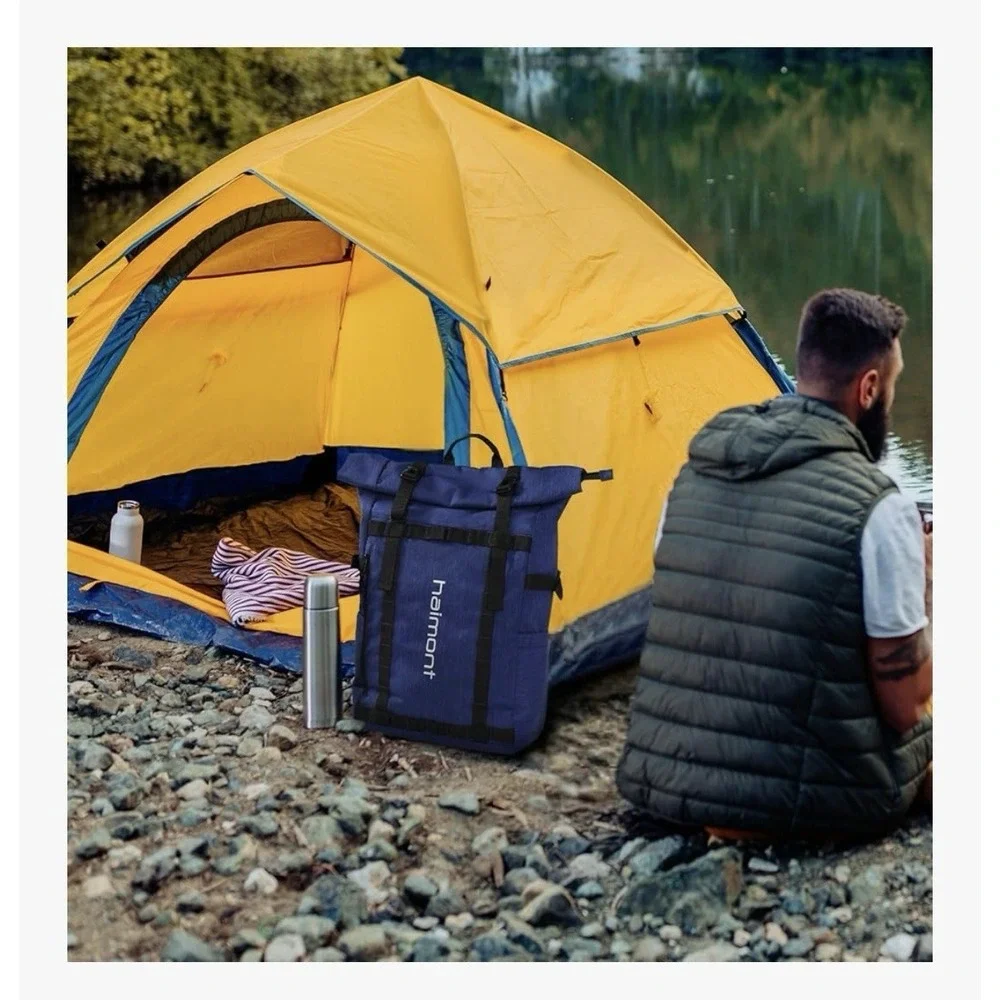 Haimont Roll Top Backpack Navy Blue 20L-30L Expandable Water‎ Resistant Bag